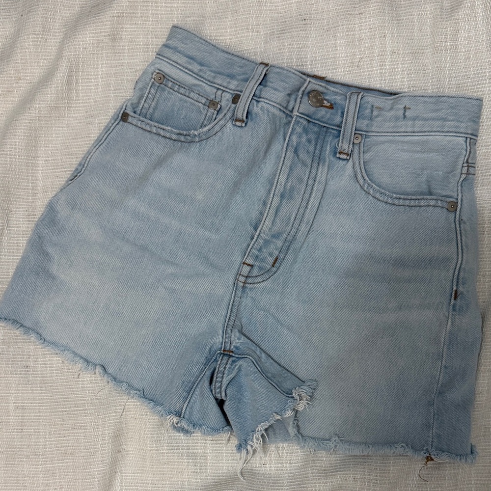 Madewell Mom Jean Light Blue Denim Women's Shorts